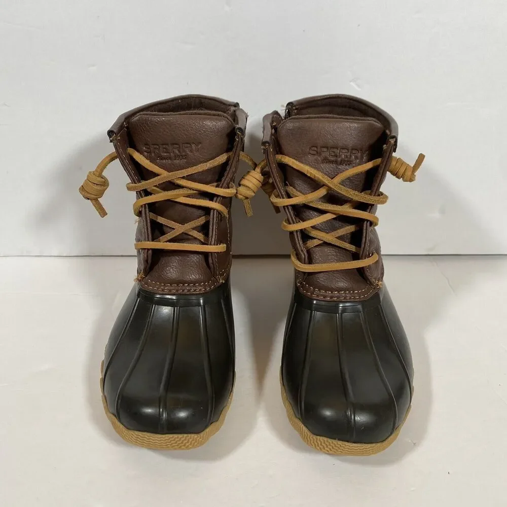 NWOB Sperry Saltwater Duck  Youth Girls Brown Casual Boots 12M - Read Descriptio